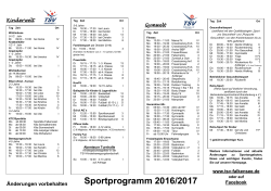 des Sportprogramms - und Sportverein Falkensee eV