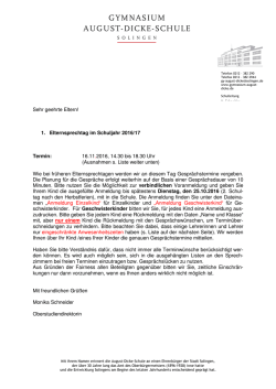 Information - August-Dicke