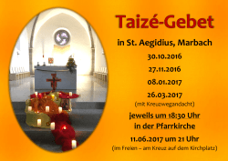 in St. Aegidius, Marbach 30.10.2016 27.11.2016 08.01.2017 26.03