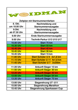 Zeitplan - Woidman MTB Marathon