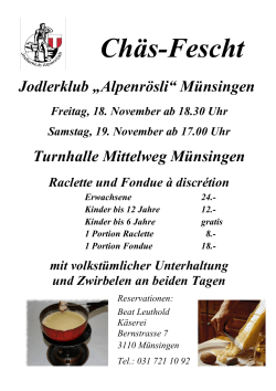 Chäs-Fescht - Jodlerklub Alpenrösli Münsingen