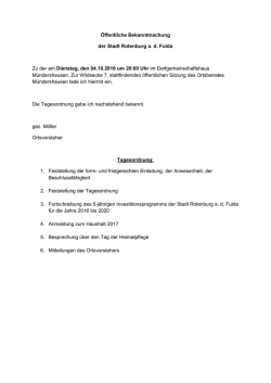 Ortsbeirat Mündershausen 04.10.2016