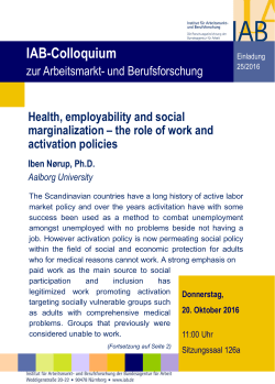 Health, employability and social marginalization &ndash; the