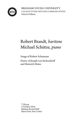 Robert Brandt, baritone Michael Schütze, piano