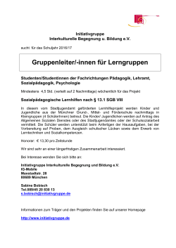 Gruppenleiter/-innen f&uuml;r Lerngruppen