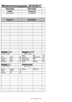 Jugendtrainingsplan