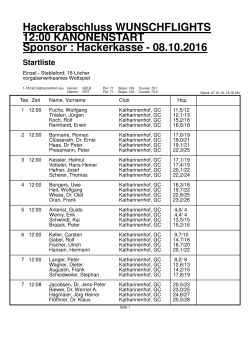 Startliste - Golfclub Katharinenhof