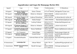 Jugendtrainer und Ligen - Sportfreunde Reichenberg