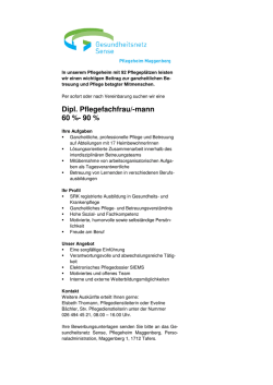 Dipl. Pflegefachfrau/-mann 60 %