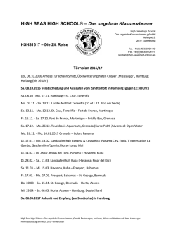 HIGH SEAS HIGH SCHOOL&reg; &ndash; Das segelnde Klassenzimmer