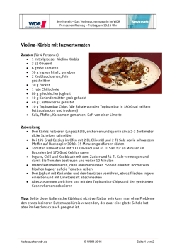 Violina-Kürbis mit Ingwertomaten