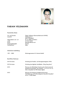 Lebenslauf - Fabian Veldmann