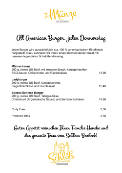 All American Burger, jeden Donnerstag