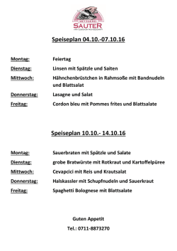 Speiseplan Laden 04.10.16-14.10.16