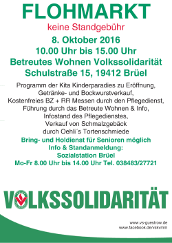 Flohmarkt der VS Brüel 04.10.2016