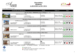 Disponibilit&eacute;s MEUBLES du 05/10/2016 au 02/11/2016