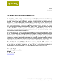Ein Landwirt braucht auch Versicherungswissen