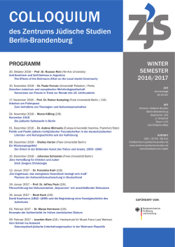 Programm - Zentrum Jüdische Studien Berlin