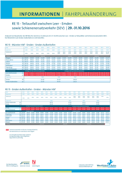 Ersatzfahrplan - Westfalenbahn
