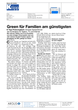 Green für Familien am günstigsten