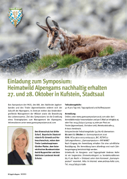 Einladung zum Symposium: Heimatwild Alpengams nachhaltig