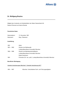 Dr. Wolfgang Brezina - Allianz Deutschland AG