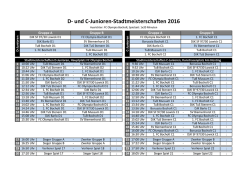 D- und C-Junioren-Stadtmeisterschaften 2016