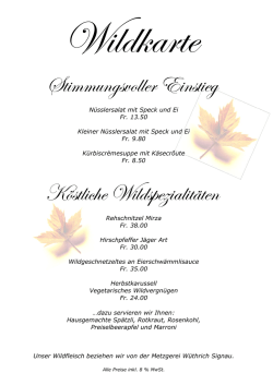 Herbstzeit - Wildzeit