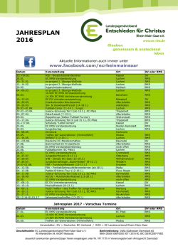 JAHRESPLAN 2016