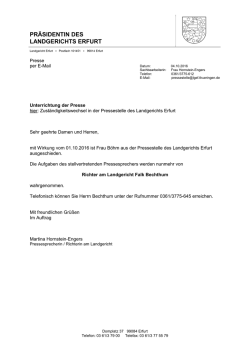 PR&Auml;SIDENTIN DES LANDGERICHTS ERFURT