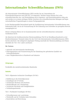Internationaler Schwei&szlig;fachmann (IWS)