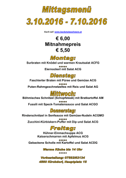 Download: Mittagsmen&uuml; 03.-07. Oktober 2016 ()