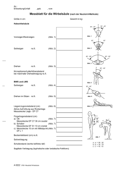 Messblatt f&uuml;r die Wirbels&auml;ule (nach der Neutral-0