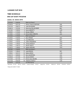 lugano cup 2016 time schedule