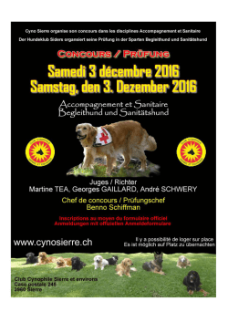 Concours : Samedi 3 décembre 2016 Prüfung