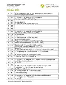Monatskalender Oktober 2016 - evangelische Mennonitengemeinde