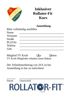 Inklusiver Rollator-Fit Kurs Anmeldung