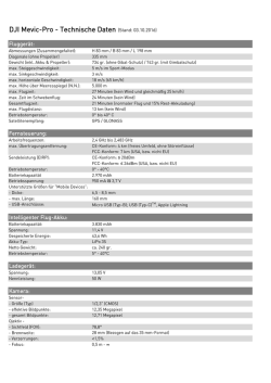 DJI Mevic-Pro - Technische Daten (Stand: 03.10.2016)