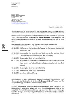 Informationen zum Strafverfahren T&ouml;tungsdelikt von Spiez PEN 16 170