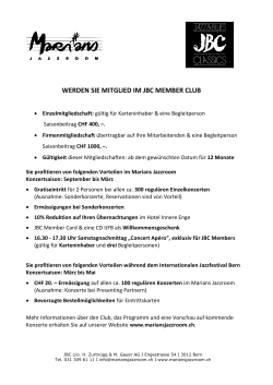 Informationen JBC Member Club