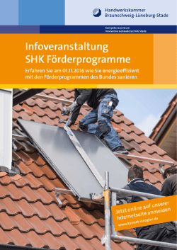 Infoveranstaltung SHK F&ouml;rderprogramme