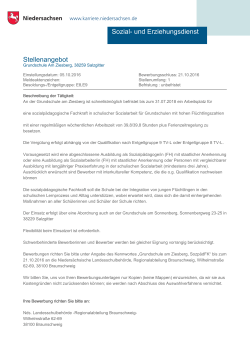Stellenangebot Sozial- und Erziehungsdienst