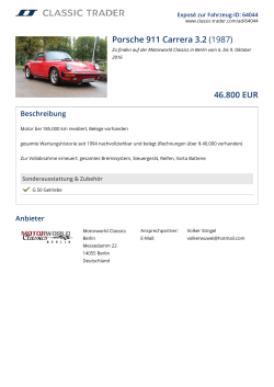 Porsche 911 Carrera 3.2 (1987) 46.800 EUR