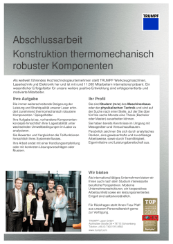 Abschlussarbeit Konstruktion thermomechan robuster Komponenten