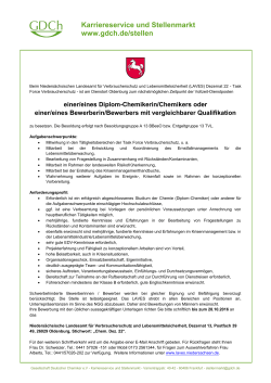 Dipl. Chemiker (m/w) - Gesellschaft Deutscher Chemiker