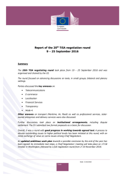 Report of the 20th TiSA negotiation round