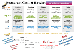 Wochenmenü - Restaurant Gasthof Hirschen