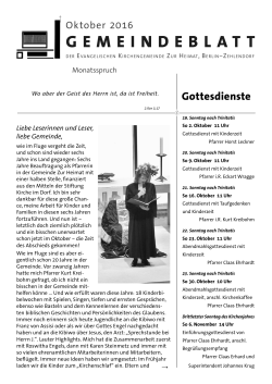 gemeindeblatt - Evangelische Gemeinde Zur Heimat