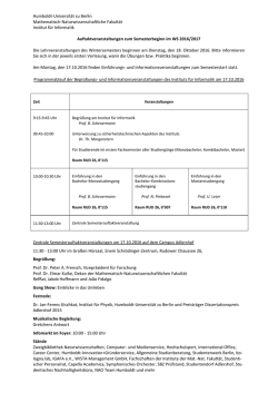 Humboldt-Universit&auml;t zu Berlin Mathematisch
