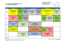 Semesterplan 1. FS WS 2016/17 Kindheitspädagogik B.A.